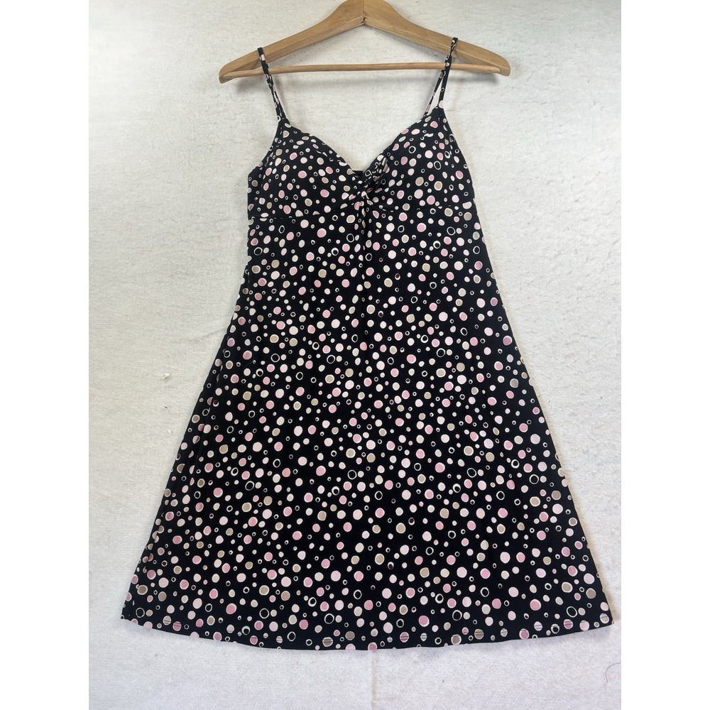 Alfani‎ Intimates Chemise Women S Black Pink Polka Dot Sleepwear Slip Dress Y2K